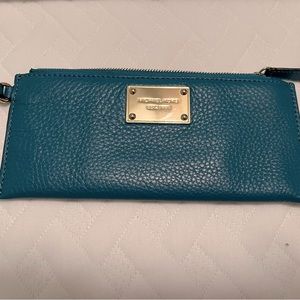 Blue Michael Kors Wristlet